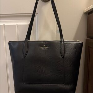 Kate Spade Black Harlow Medium Leather Tote